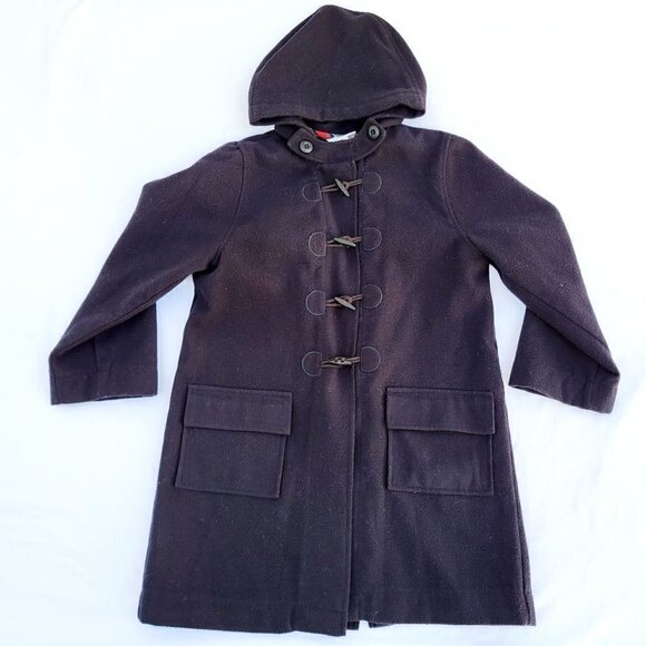 Florence Eiseman Girl's Navy Hooded Toggle Duffle Coat - size 7 - Picture 1 of 5